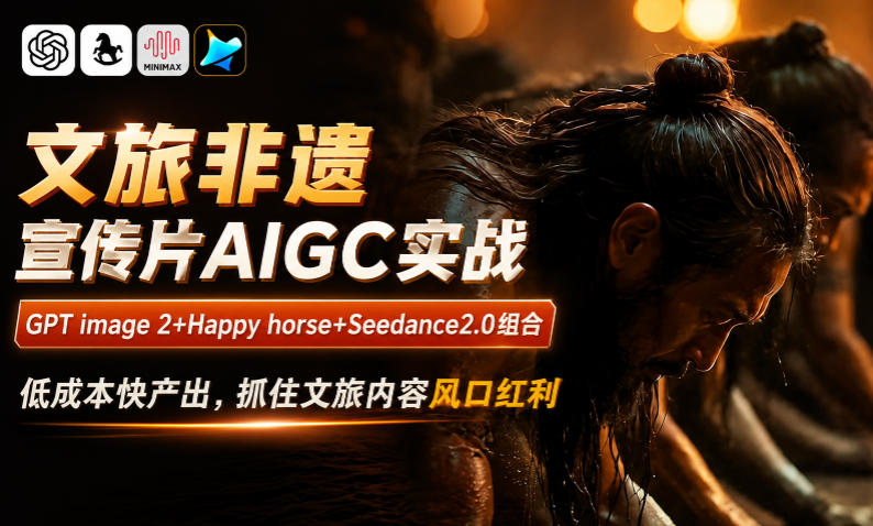 文旅非遗宣传片AIGC实战，GPT image 2+Happy horse+Seedance2.0组合，低成本快产出，抓住文旅内容风口红利-52网创