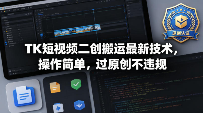 TK短视频二创搬运最新技术，操作简单，过原创不违规 - 52网创-52网创