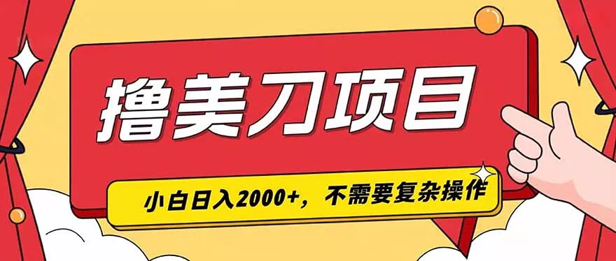 撸美刀，单日收入2000+，小白可做-52网创