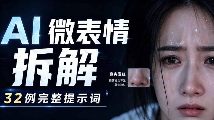 AI微表情拆解提示词合集，精准调控AI角色表情，可直接复用，0基础也能调出影视级表情变化 - 52网创-52网创