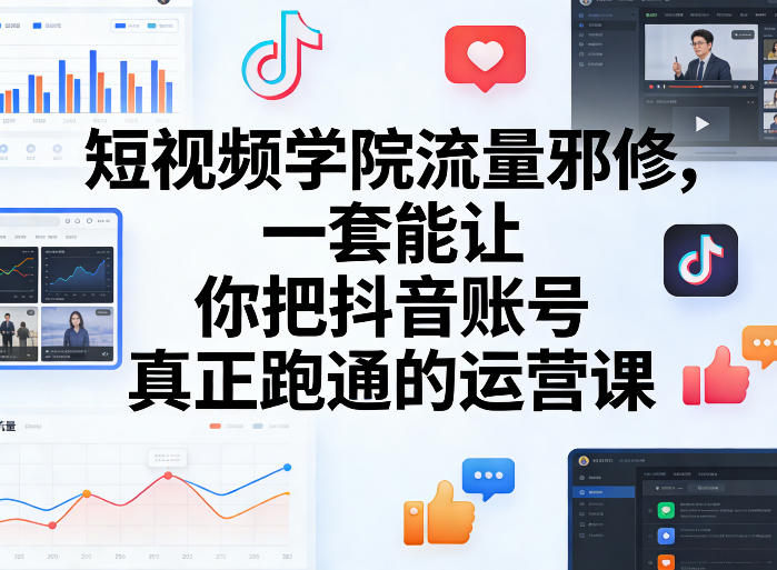 短视频学院流量邪修,一套能让你把抖音账号真正跑通的运营课-52网创