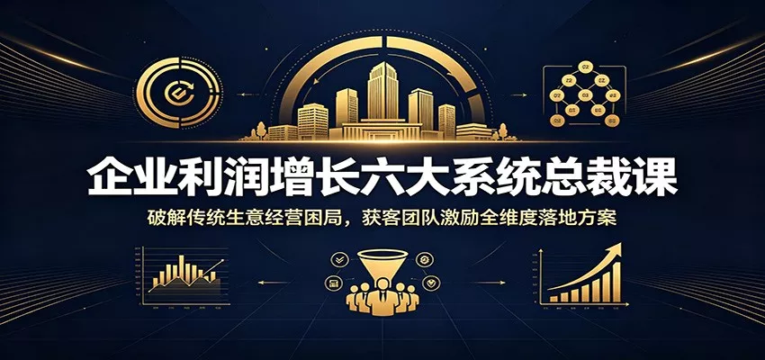企业利润增长六大系统总裁课：破解传统生意经营困局，获客团队激励全维度落地方案 - 52网创-52网创