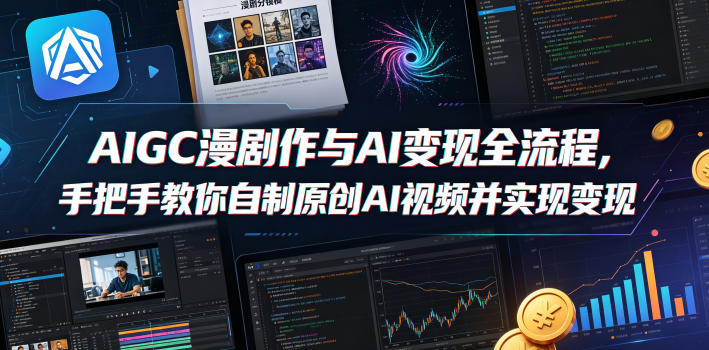 AIGC漫剧创作与AI变现全流程，手把手教你自制原创AI视频并实现变现（更新0516）-52网创