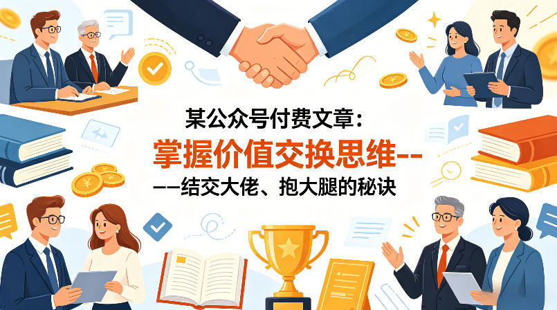 某公众号付费文章：掌握价值交换思维—-结交大佬、抱大腿的秘诀 - 52网创-52网创