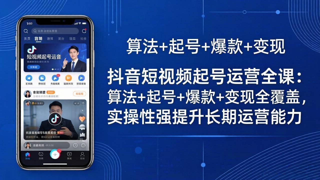 （18071期）抖音短视频起号运营全课：算法+起号+爆款+变现全覆盖，实操性强提升长期运营能力 - 52网创-52网创