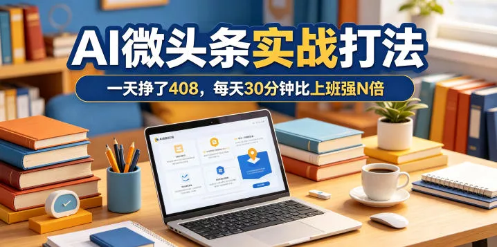 一天挣了408，AI微头条实战打法，每天30分钟比上班强N倍 - 52网创-52网创