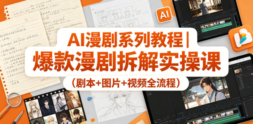 AI漫剧系列教程｜爆款漫剧拆解实操课（剧本+图片+视频全流程） - 52网创-52网创