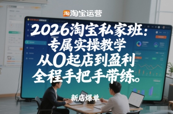 2026淘宝私家班：专属实操教学，从0起店到盈利，全程手把手带练(更新26年2月) - 52网创-52网创