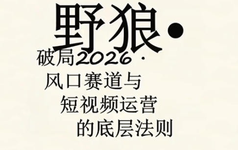 野狼团队·多平台实操运营课，覆盖AI口播、服装、好物、漫剪等热门玩法(更新4月29日) - 52网创-52网创