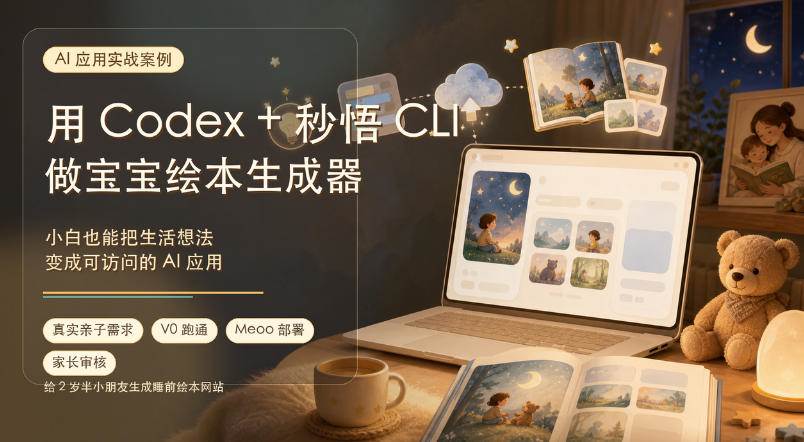 （19415期）AI应用实战案例，用Codex+秒悟CLl做宝宝绘本生成器，小白也能把生活想法变成可访问的AI应用 - 52网创-52网创