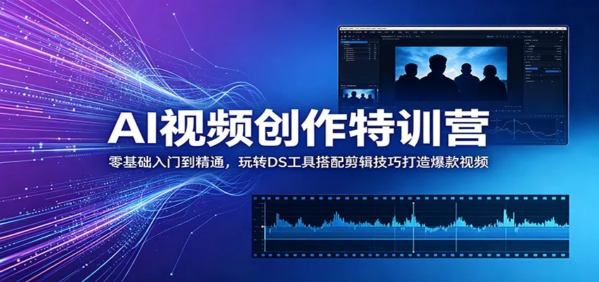 AI视频创作特训营：零基础入门到精通，玩转DS工具搭配剪辑技巧打造爆款视频 - 52网创-52网创