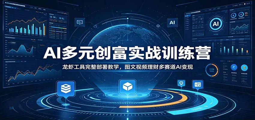 AI多元创富实战训练营：龙虾工具完整部署教学，图文视频理财多赛道AI变现 - 52网创-52网创