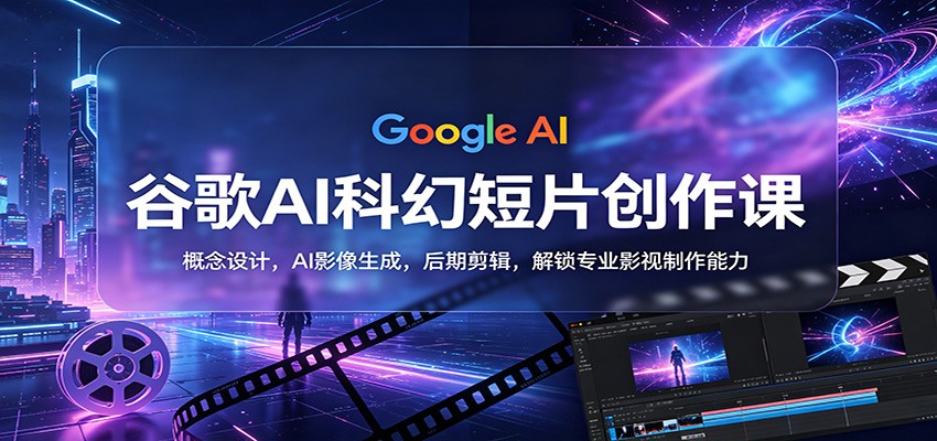 谷歌AI科幻短片创作课：概念设计，AI影像生成，后期剪辑，解锁专业影视制作能力 - 52网创-52网创