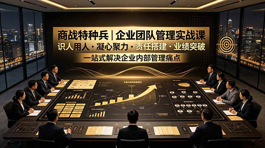 （19534期）商战特种兵｜企业团队管理实战课：识人用人｜凝心聚力｜责任搭建｜业绩突破，一站式解决企业内部管理痛点 - 52网创-52网创