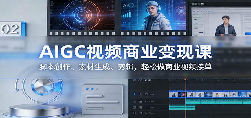 AIGC视频商业变现课:脚本创作、素材生成、剪辑,轻松做商业视频接单-52网创