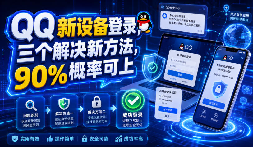 QQ新设备登录，三个解决新方法，90%概率可上 - 52网创-52网创