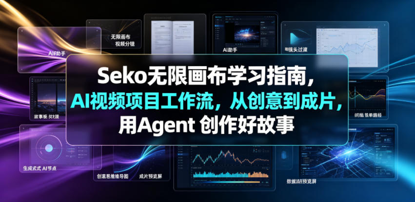 Seko无限画布学习指南，AI视频项目工作流，从创意到成片，用Agent 创作好故事-52网创