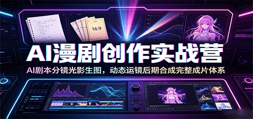 AI漫剧创作实战营：AI剧本分镜光影生图，动态运镜后期合成完整成片体系 - 52网创-52网创