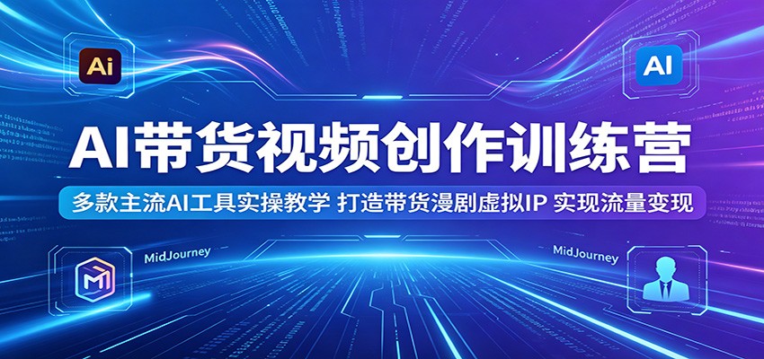 AI带货视频创作训练营：多款主流AI工具实操教学，打造带货漫剧虚拟IP，实现流量变现 - 52网创-52网创