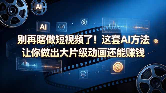 （18549期）别再瞎做短视频了！这套 AI 方法让你做出大片级动画还能赚钱【原创双语字幕】 - 52网创-52网创