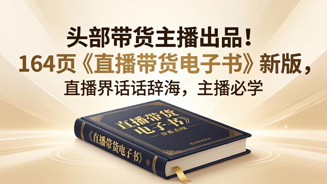 头部带货主播出品！164页《直播带货电子书》新版，直播界话术辞海，主播必学 - 52网创-52网创