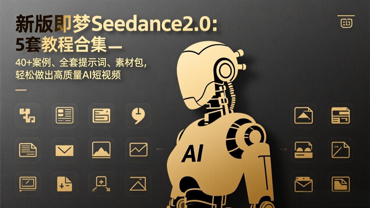 新版即梦Seedance2.0：5套教程合集，40+案例、全套提示词、素材包，轻松做出高质量AI短视频 - 52网创-52网创
