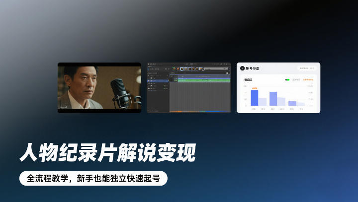 人物纪录片解说变现,全流程教学,新手也能独立快速起号-52网创