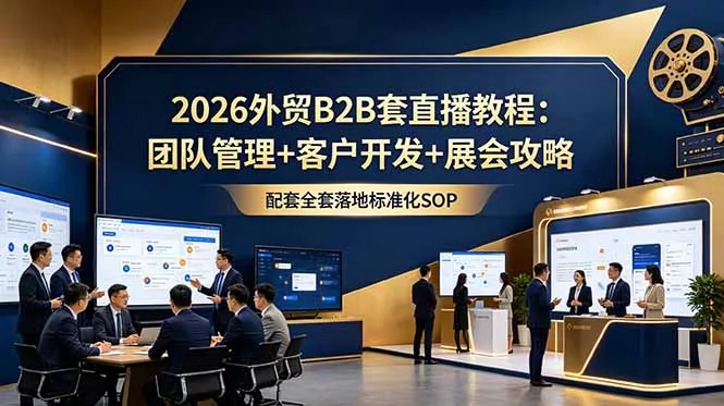 2026外贸B2B套直播教程：团队管理+客户开发+展会攻略，配套全套落地标准化SOP-52网创