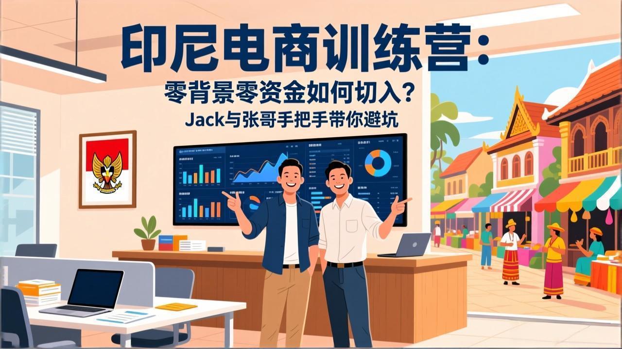 印尼电商训练营：零背景零资金如何切入？Jack与张哥手把手带你避坑-52网创