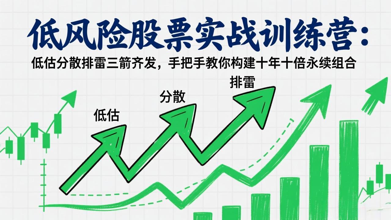 低风险股票实战训练营：低估分散排雷三箭齐发，手把手教你构建十年十倍永续组合-52网创