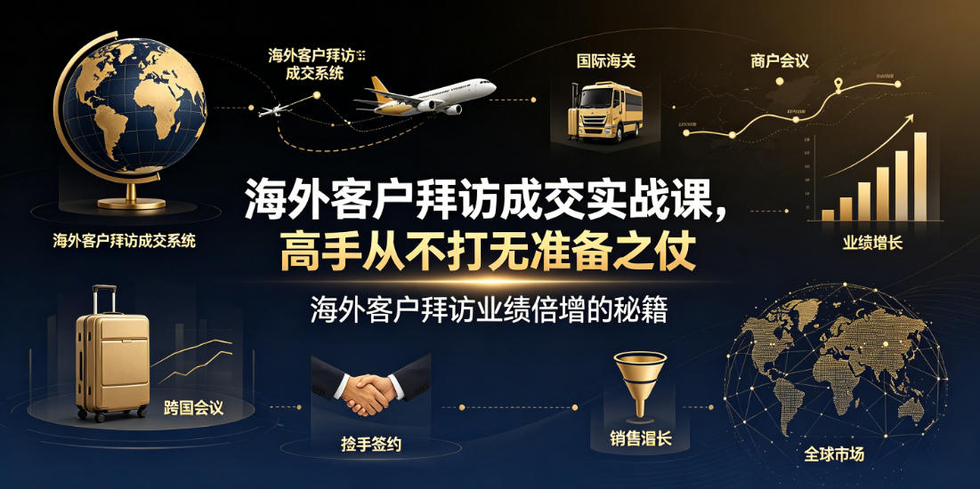 海外客户拜访成交实战课，高手从不打无准备之仗，海外客户拜访业绩倍增的秘籍-52网创