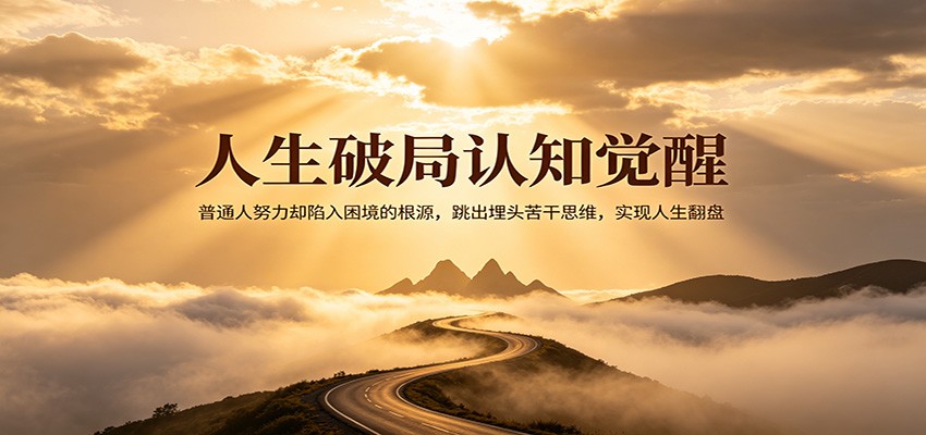 人生破局认知觉醒，普通人努力却陷入困境的根源，跳出埋头苦干思维，实现人生翻盘 - 52网创-52网创