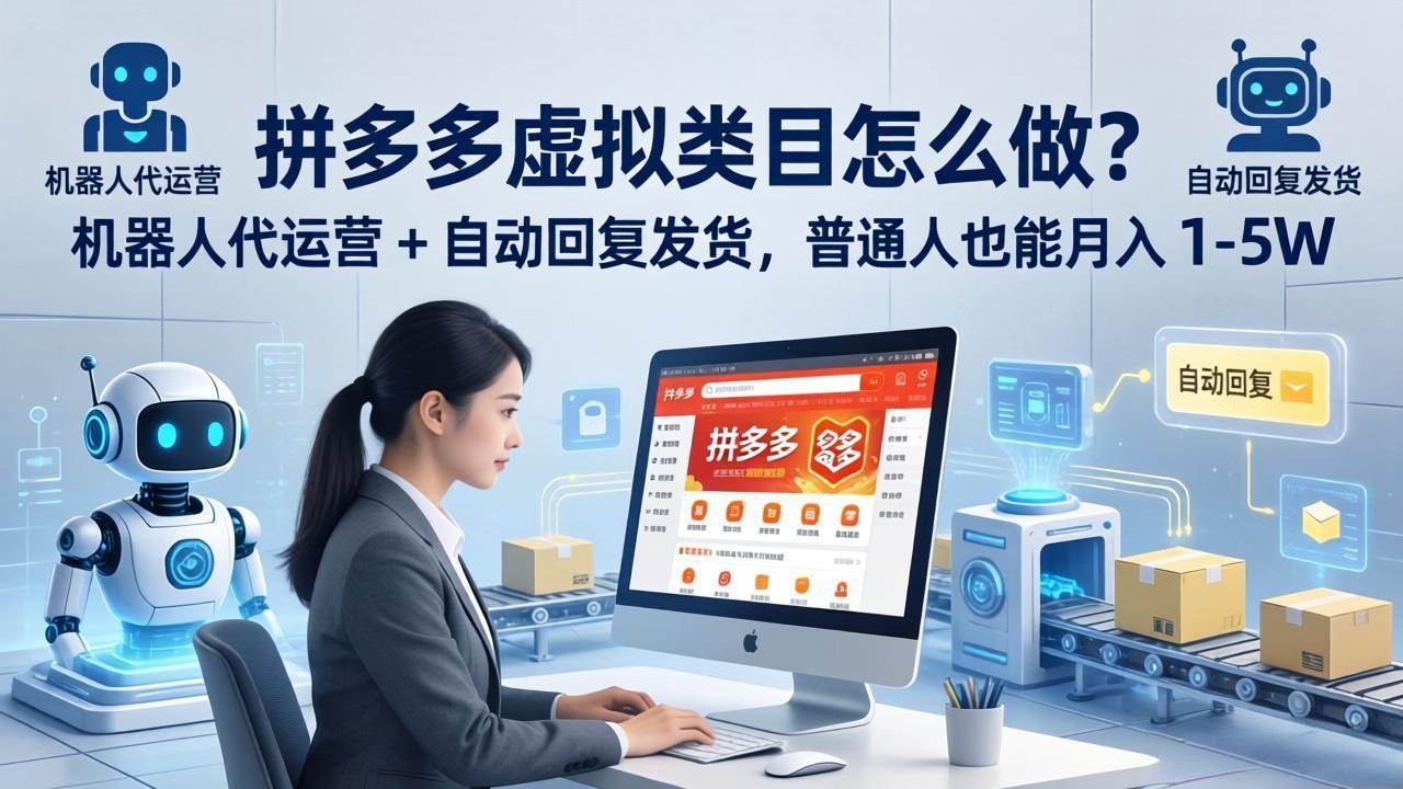 （18111期）拼多多虚拟类目怎么做？机器人代运营 + 自动回复发货，普通人也能月入 1-5W - 52网创-52网创