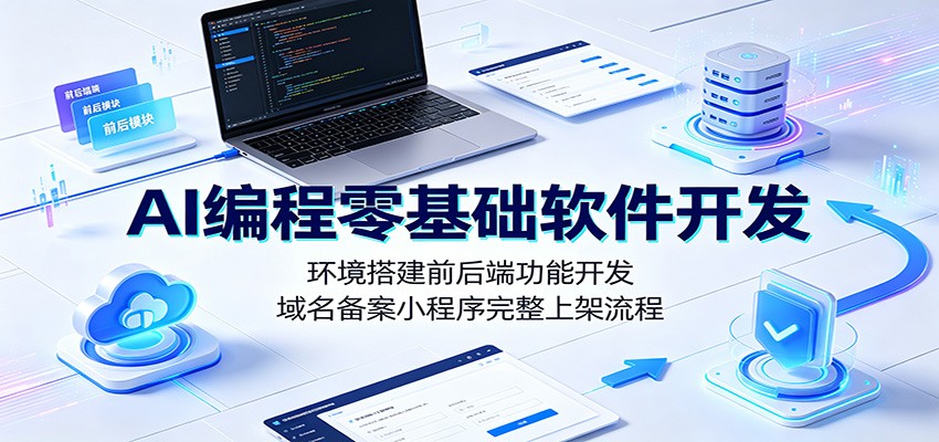 AI编程零基础软件开发：环境搭建前后端功能开发，域名备案小程序完整上架流程 - 52网创-52网创
