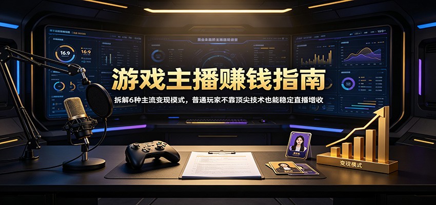 游戏主播赚钱指南：拆解6种主流变现模式，普通玩家不靠顶尖技术也能稳定直播增收-52网创