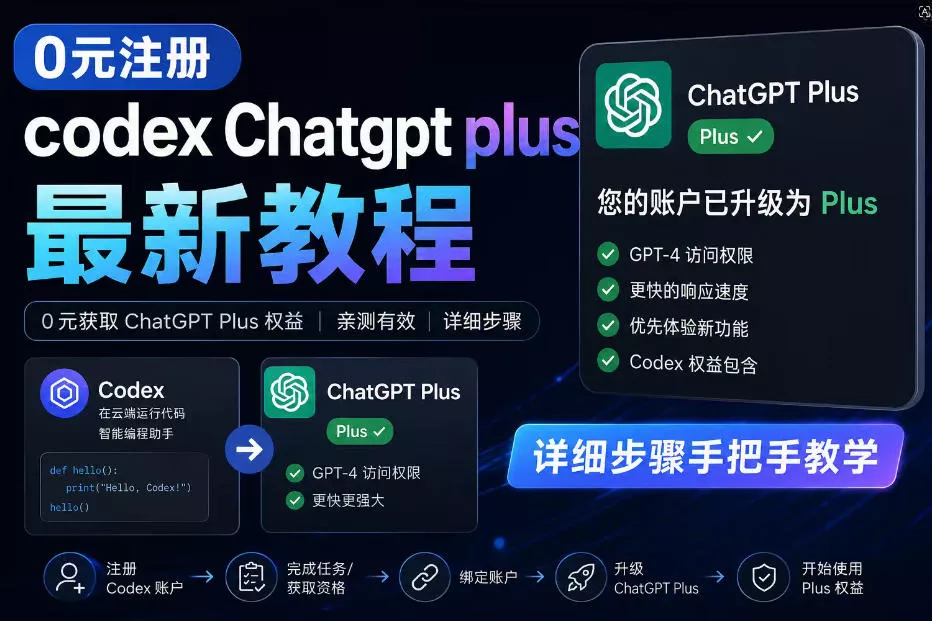 0元全自动注册codex gpt plus最新教程，0元获取GPT Plus权益，手把手详细教学 - 52网创-52网创