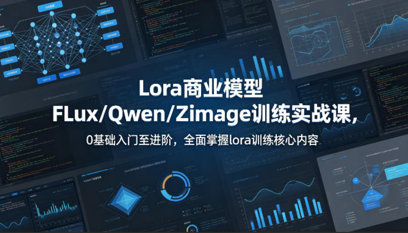 系统性学习Lora商业模型FLux／Qwen／Zimage训练实战课，0基础入门至进阶，全面掌握lora训练核心内容-52网创