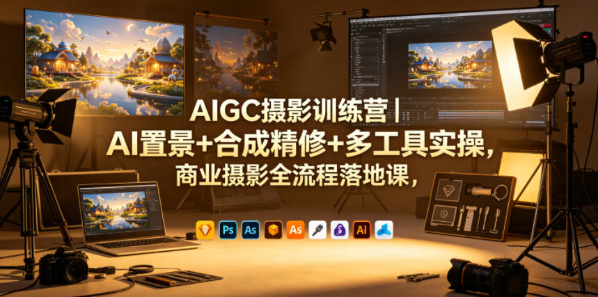 AIGC摄影训练营｜AI置景+合成精修+多工具实操，商业摄影全流程落地课 - 52网创-52网创