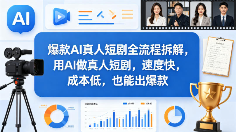 爆款AI真人短剧全流程拆解，用AI做真人短剧，速度快，成本低，也能出爆款 - 52网创-52网创