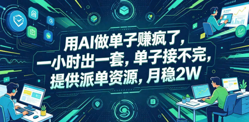 用AI做单子賺疯了，一小时出一套，单子接不完，提供派单资源，月稳2W【揭秘】 - 52网创-52网创