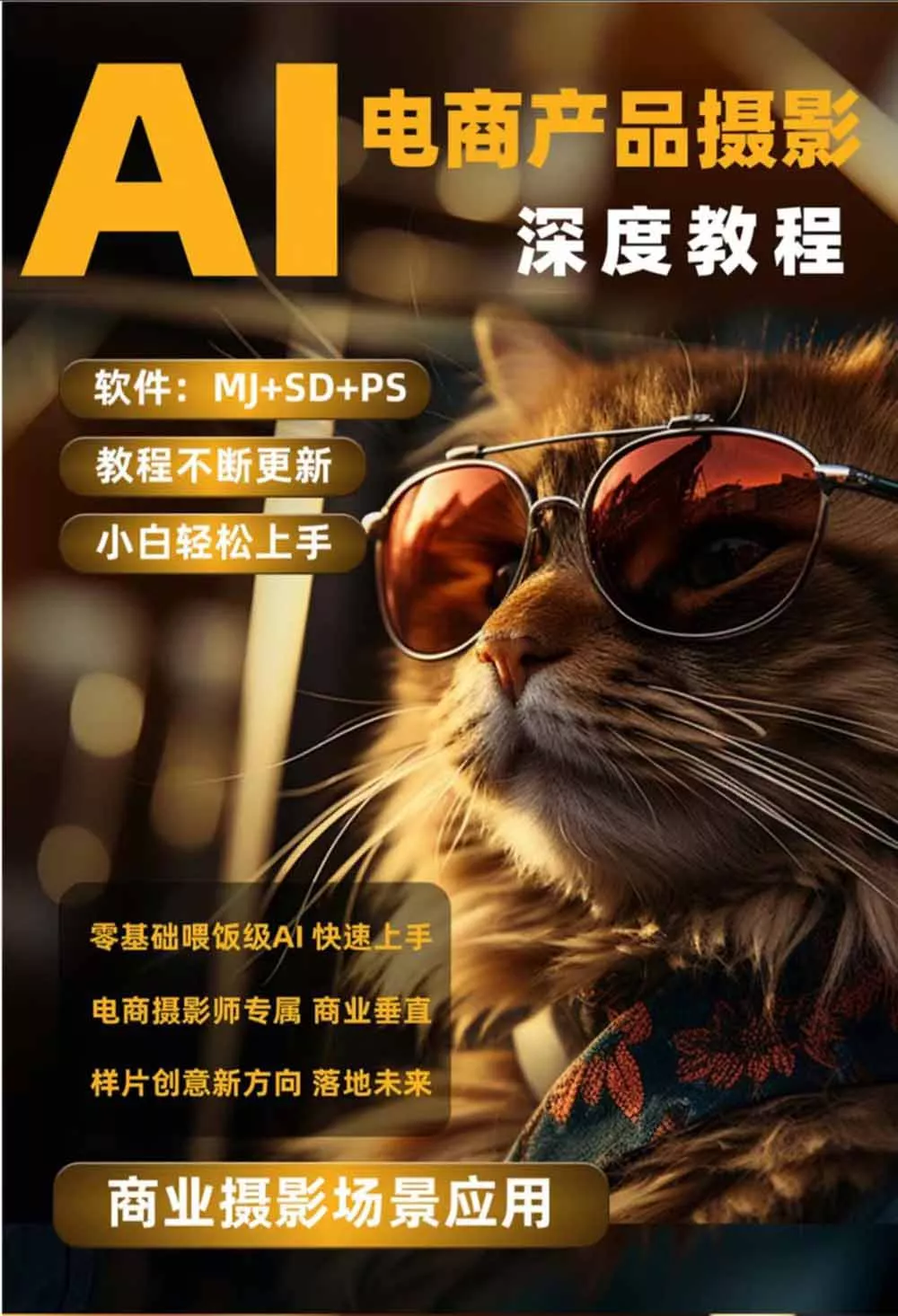 AI电商人像摄影实战课·SD多端部署｜MJ完整教学｜家电护肤家具商品图人像写真全案例 - 52网创-52网创