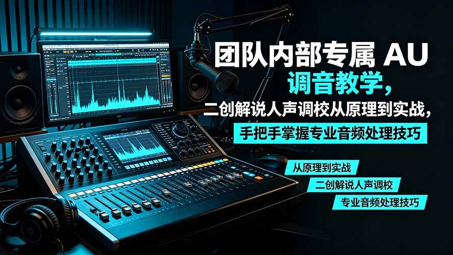 （19517期）某大佬团队内部专属 AU 调音教学，二创解说人声调校从原理到实战，手把手掌握专业音频处理技巧 - 52网创-52网创