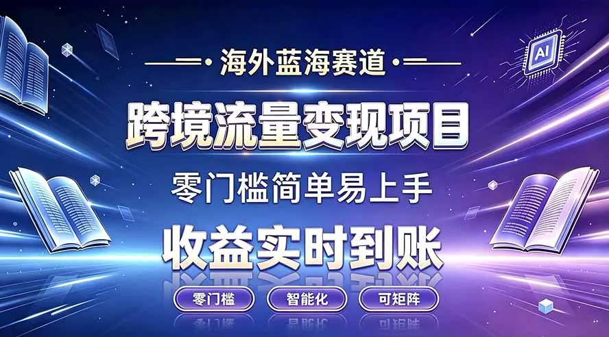 海外蓝海赛道 跨境流量变现项目 收益实时到账 零门槛简单易上手 - 52网创-52网创
