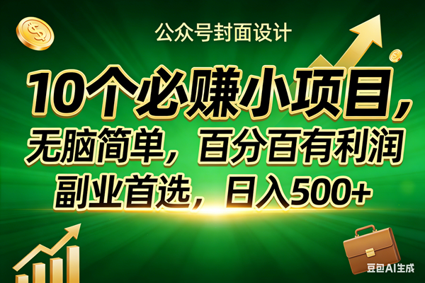 （17694期）10个必赚小项目，无脑简单，百分百有利润，副业首选，日入400+-52网创