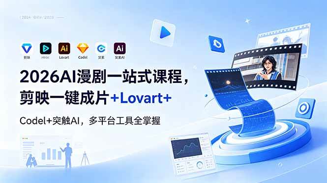 （18736期）2026AI 漫剧一站式课程，剪映一键成片+Lovart+Codel+突触AI，多平台工具全掌握 - 52网创-52网创