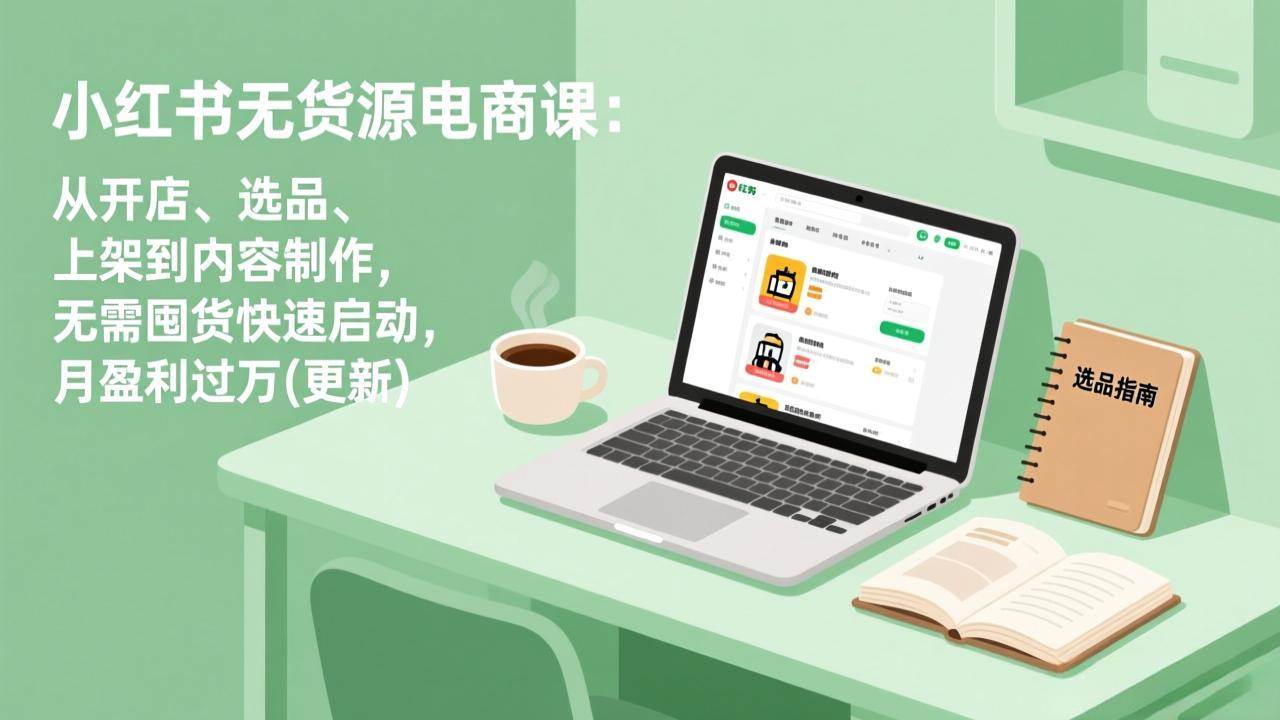 （18420期）小红书无货源电商课(5月12更新)：从开店、选品、上架到内容制作，无需囤货快速启动，月盈利过万 - 52网创-52网创