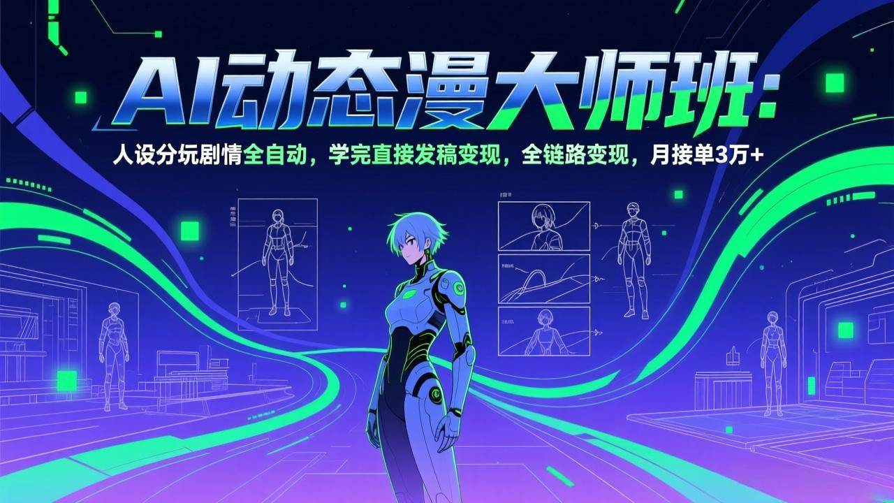 （17402期）AI动态漫剧大师班：人设分镜剧情全自动，学完直接发稿变现，全链路变现，月接单3万+ - 52网创-52网创
