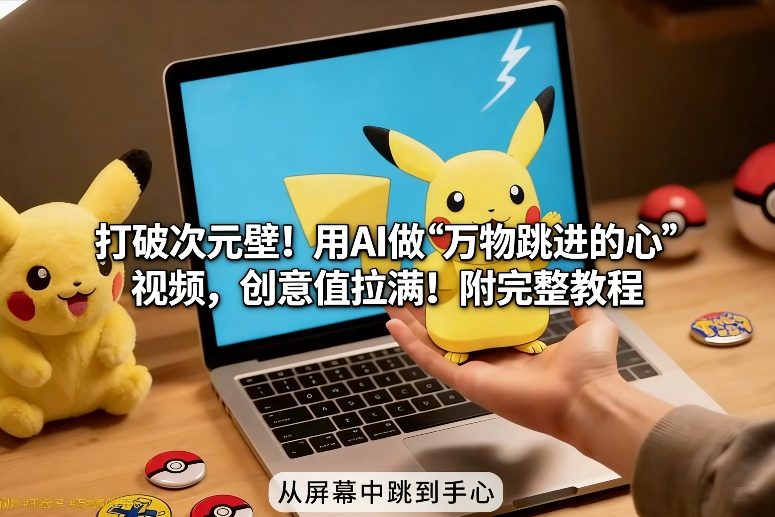 打破次元壁！用AI做【万物跳进手心】视频，创意值拉满！附完整教程 - 52网创-52网创