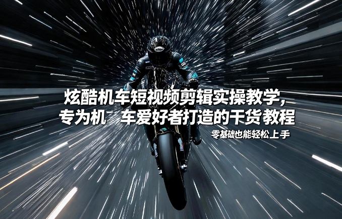 炫酷机车短视频剪辑实操教学，专为机车爱好者打造的干货教程，零基础也能轻松上手 - 52网创-52网创