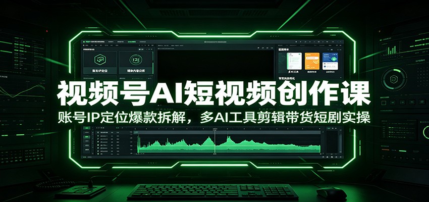 视频号AI短视频创作课：账号IP定位爆款拆解，多AI工具剪辑带货短剧实操-52网创